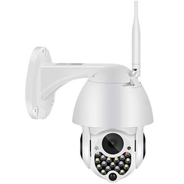Imagem de Câmera IP PTZ WiFi Dome 2MP 1080P com detecção de movimento de áudio 2 vias, visão noturna em cores, vigilância à prova d'água IP66 para ambientes internos e externos