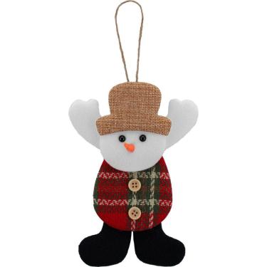 Imagem de Kit 12 Enfeite Árvore Natal Pendente Boneco De Neve 17cm