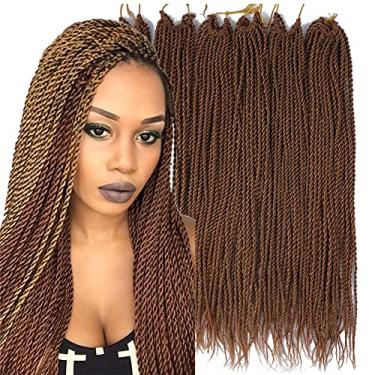 Imagem de Mayloss 6 Pacote/LOTE Senegalese Twist Crochet Tranças de Cabelo Pequeno Fácil Twist Crochet Trança Cabelo 2S Senegalese Twists 14 polegada 18inch 24inch 30 fios/pacote Penteados Para As Mulheres cor (14 polegad, 27)