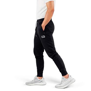 Imagem de Calça de moletom masculina Contour com zíper, jogger skinny, slim, para corrida e treino, Preto, P