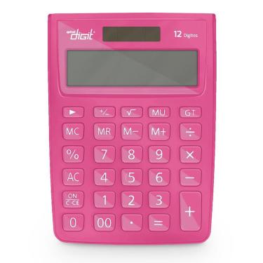 Imagem de Calculadora de mesa (bat solar 12 dig. ) rosa 1238 Spiral Digit pt 1 un