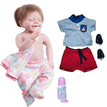 Imagem de Boneca Reborn Original,bebe Reborn Silicone,de Corpo Inteiro De Vinil Macio E Silicone De 22 Polegadas Bebe Adormecidas Reborn Silicone Realista 6 Tipos De Roupas,Conjunto de roupas6,Menino