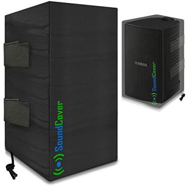 Imagem de 2 (dois) Capas de alto-falante pequenas para ambientes externos – Sacos de proteção e armazenamento compatíveis com Yamaha NS-AW194, Klipsch AW-400, Polk Audio Atrium 4 e Dual Electronics LU43PW (tamanho máximo: Altura 9,85 X Largura 5,9 X Profundidade 6,9 polegadas)