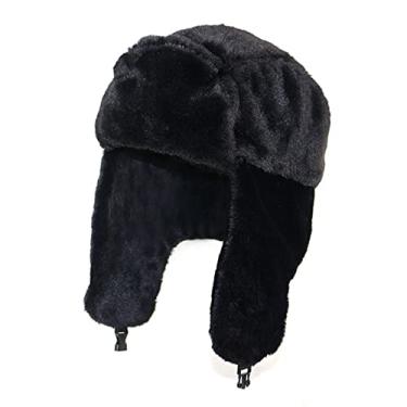 Imagem de Inverno Masculino Quente Ushanka Chapéu Caçador De Bombardeiro Tampa Térmica De Tampa Térmica