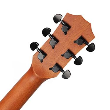 Imagem de Puxador de corda de guitarra totalmente fechado com bloqueio de cabeça de máquina de guitarra 6 peças pino de afinação de cordas de guitarra para guitarra acústica (pacote com 6)