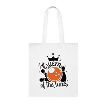 Imagem de Sacola Queen Of The Lanes, presente divertido, bolsa de ombro, bolsas reutilizáveis, cesta de Natal de aniversário, ideia de presente, Branco