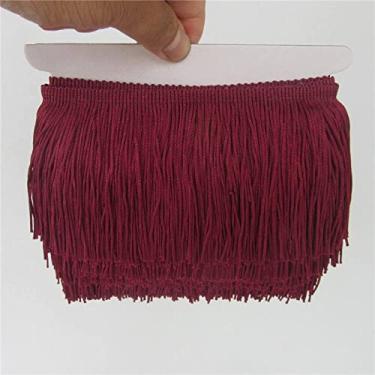 Imagem de 5 jardas/lote 10 cm de largura franja guarnição de renda borla aparamento de franja para diy vestido latino acessórios de roupas de palco fita de renda, amarelo