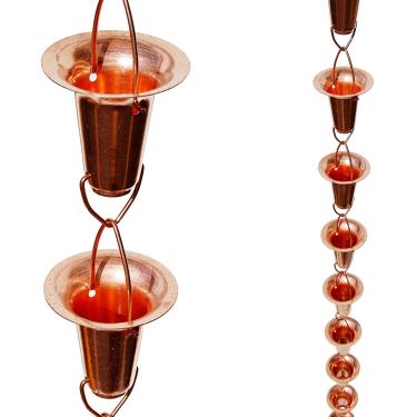 Imagem de Stanwood Rain Chain Corrente de chuva de cobre em forma de sino/copo, 2,4 m