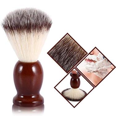 Imagem de Escova de barbear, escovas de barbear de texugo para homens, escova de barbear de barba profissional feita à mão, de luxo, para limpeza facial, nylon para cabelo e cabo de madeira, ferramenta de barbeiro