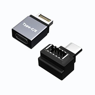 Imagem de rgzhihuifz Adaptador de extensão USB 3.1 tipo E para tipo C, 2ª geração (10 Gbit/s) USB 3.1 tipo E macho para porta fêmea tipo C e cabo adaptador interno tipo E fêmea/tipo C macho