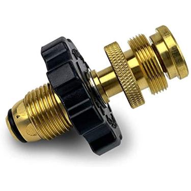 Imagem de BLUEFIRE Adaptador de tanque de propano de ajuste universal converte QCC1 tipo 1 para CGA 600 dispositivos queimador de tocha aquecedor conectar válvula de serviço LP a ferramentas usando cilindro de gás MAPP portátil de 450 g