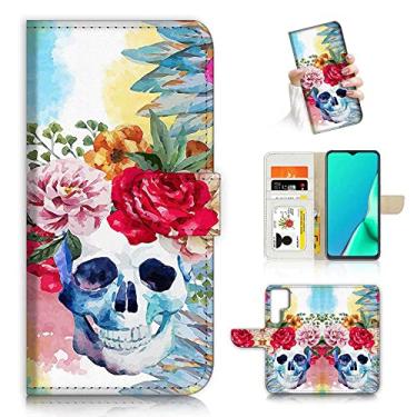 Imagem de Para Samsung S22 Ultra, para Samsung Galaxy S22 Ultra, capa de telefone carteira projetada com flip, A21816 Day of The Dead Sugar Skull 21816