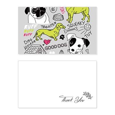 Imagem de Texto de cachorro de desenho animado brinquedo ilustração padrão cartão de agradecimento papel de aniversário saudação apreciação de casamento