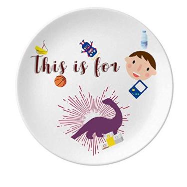 Imagem de Prato de porcelana tamanho do corpo animal presa prato de jantar redondo menino homem