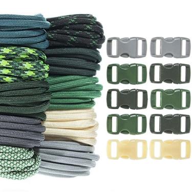 Imagem de Craft County Kits de artesanato de paracord 550 de 30 m – para todas as idades e níveis de habilidade – Crie pulseira de paracord, cordão, projetos de chaveiro (malaquita)