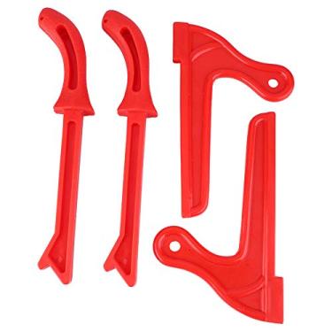 Imagem de Varas de empurrar, 4 peças de plástico de segurança para marcenaria serra de mão ferramenta de empurrar para roteador de carpintaria mesa para serra de mesa plaina máquina de costura (vermelho)