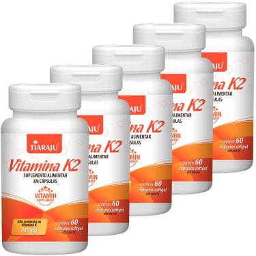 Imagem de Kit 5 Vitamina K2 60 Cápsulas Tiaraju 