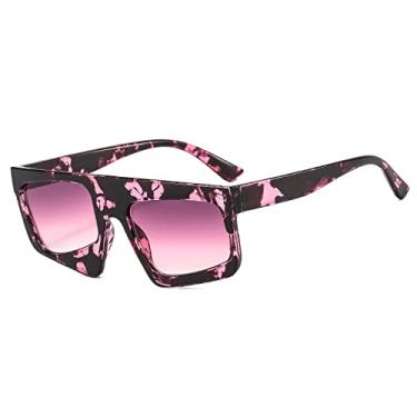 Imagem de Óculos de sol vintage irregulares de uma peça com estampa de leopardo para mulheres Óculos de sol planos de armação oblíqua para homens Óculos de hip hop, pint roxo, tamanho único