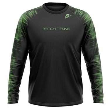 Imagem de Camiseta Manga Longa Unissex Beach Tennis Tecnodots Preto Verde