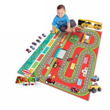 Tapete Infantil em lona Pista de Carros HOT WHEELS