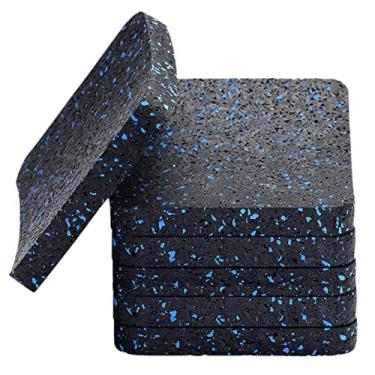 Imagem de Almofadas de esteira, tapete de equipamento de exercício com borracha de alta densidade para proteger pisos 10 x 10 x 1,3 cm (6 peças) preto