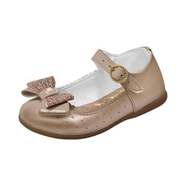 Imagem de Sapatilha Boneca Infantil Menina Laço Glitter Dourada