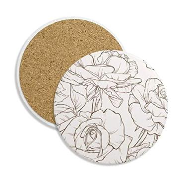 Imagem de Suporte de caneca de cerâmica com desenho de linha para bebidas, 2 peças, presente