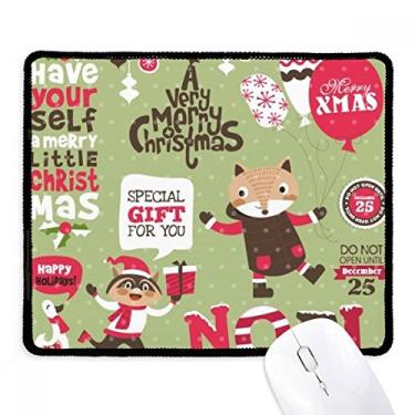 Imagem de Mousepad de Natal com borda costurada para jogos de borracha