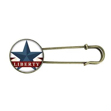 Imagem de Pentagrama Liberty Slogan America Country City Retrô Metal Broche Pin Clip Joias