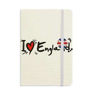 Imagem de Caderno de anotações com a bandeira do mundo I Love England em tecido com capa dura