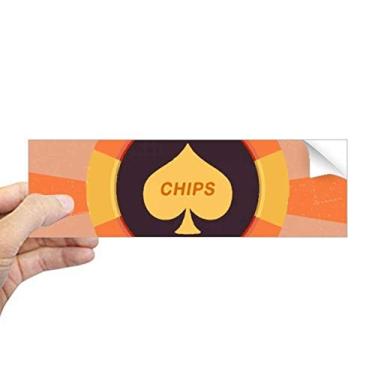 Imagem de DIYthinker Yellow Spade Chips Illustration Pattern Retangular Bumper Adesivo Notebook Janela Decalque