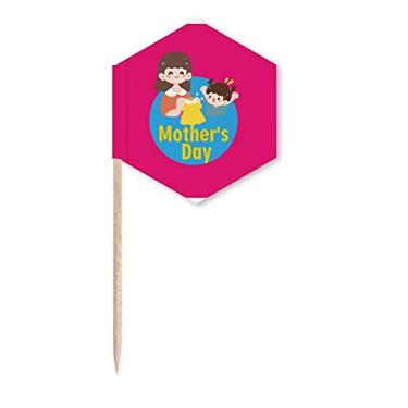 Imagem de Presente de Dia das Mães Love Great Art Deco, bandeiras de palito, palitos de cupcake, festa celebração