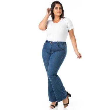 Calça Jeans Flare Preta Plus Size Super Elegante Social - Wild - Calça Plus  Size Feminina - Magazine Luiza