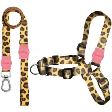 Imagem de Kit Guia Premium + Peitoral Antipuxão Dog Trip Brasil Guma para Cães - Tam. P