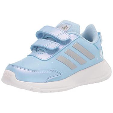 Imagem de adidas Tênis de corrida unissex infantil Tensaur, Céu transparente/prata metálico/céu transparente, 7 Toddler