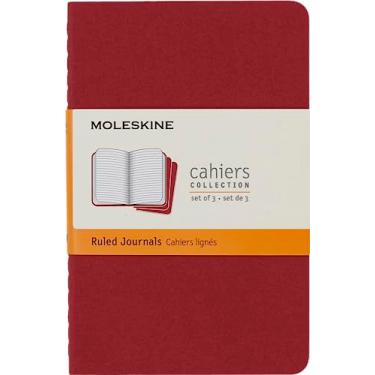 Imagem de Caderneta Cahier Vermelha, Conjunto com 3 Unidades, Pautada, Tamanho Bolso