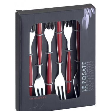 Imagem de Kit 3 Peças Queijo Faca Espátula Petisco Vermelho Bugatti