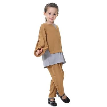 Imagem de Eastern Africa Somalia Exotic kid traditional costume clothing girl youngster party clothes teen garment suit cosplay (Camel, 100-110cm)