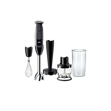 Imagem de Braun Multiquick 5 Vario Hand Blender (SS Blending Shaft+1,5C Chopper+ Masher + Whisk+ Beaker), MQ5027, Preto