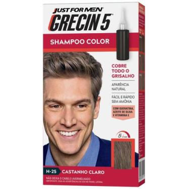 Imagem de Grecin 5 Shampoo Color Castanho Claro - Grecin Just For Men