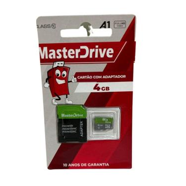Imagem de Cartão de Memória 4GB Classe 10 com Adaptador Masterdrive