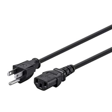 Imagem de Monoprice 105294 Cabo de alimentação 14AWG de 4,5 m com 3 condutores de tomada de conector de alimentação de PC, 15A (NEMA 5-15P para IEC-320-C13) Preto