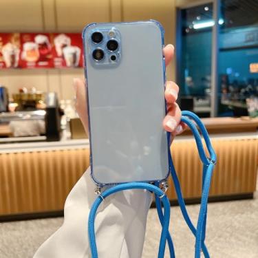 Imagem de Capa de telefone de silicone líquido com alça de gola cruzada com fio para iphone 13 12 mini 11 pro x xr xs max 6s 7 8 plus se, 4, para 12