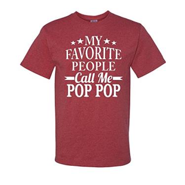 Imagem de Camisetas masculinas Pop Pop My Favorite People are Calling Me, Vermelho mesclado vintage, 5G