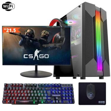Imagem de Computador Gamer TOB Intel Core i7 Wi-Fi SSD 960GB 16GB VGA GT730 4GB Windows 10 Pro Trial, Teclado/Mouse, Mouse Pad, Head, Monitor 21.5 PC