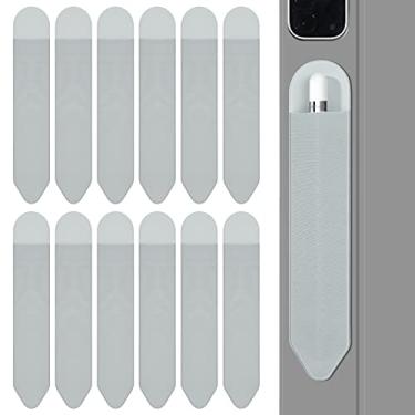 Imagem de XLDLQU Pacote com 12 adesivos para Apple Pencil (1ª e 2ª geração), bolso elástico durável para iPad 8,3/9,7/10,2/10,5/11/12,9 polegadas (pacote com 12)