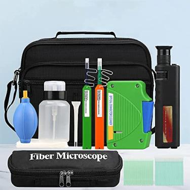 Imagem de YICIZOL Kits de inspeção de limpeza de fibra óptica, incluindo microscópio de conector de fibra 400 vezes para conector FC/SC/ST/LC de 1,25/2,5 mm e canetas de limpeza e cassete de limpeza de 1,25