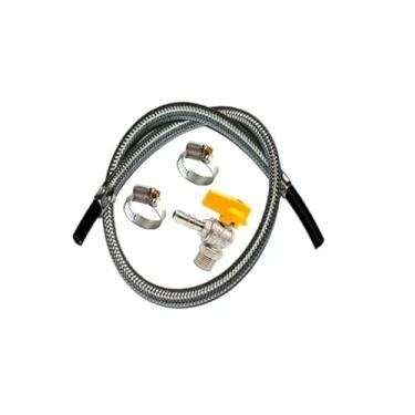 Imagem de Kit de Instalação Gás Mangueira 5m + Bico Gás Natural Fogão Forno - Genérico - Prata - Borracha nitrílica - 3/8 polegadas - 15 cm - 5 metros