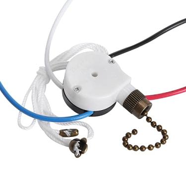 Imagem de Kit de interruptor de ventilador de teto Zing Ear ZE-208S E89885 3 velocidades 4 fios interruptor de ventilador de teto interruptor de controle de velocidade com corda para ventiladores de teto, lâmpadas de parede, luz de armário, bronze