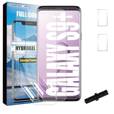 Imagem de LOOKSEVEN [3+2 3 pacotes de película de hidrogel protetor de tela (não vidro) + 2 pacotes de protetor de lente de câmera de vidro temperado para Samsung Galaxy S9 Plus